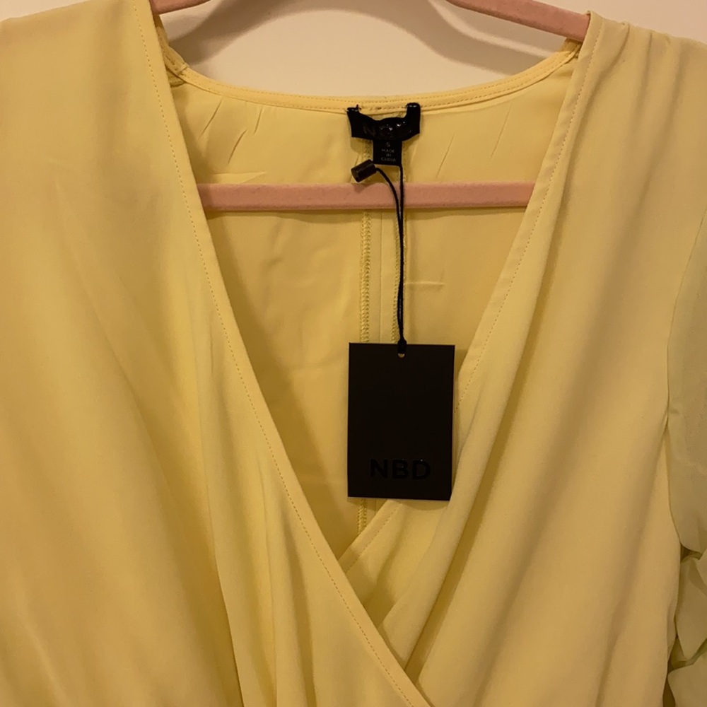 NBD pastel yellow indira mini dress from revolve ✨🌟 size small NWT - Picture 6 of 7